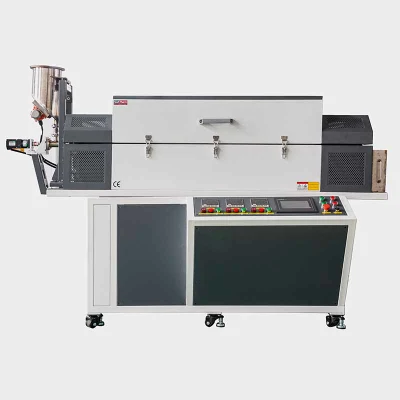 Carga e descarga automática do forno tubular rotativo 1200c com medidor de fluxo flutuante